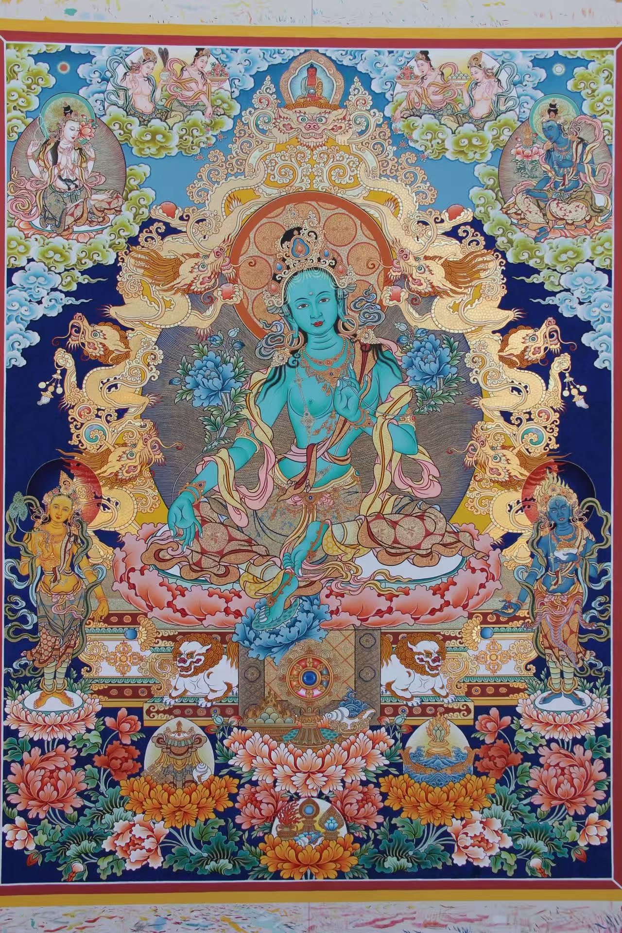 绿度母唐卡 整体